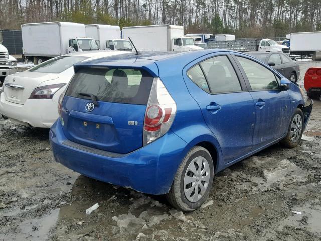 JTDKDTB37C1506512 - 2012 TOYOTA PRIUS C BLUE photo 4