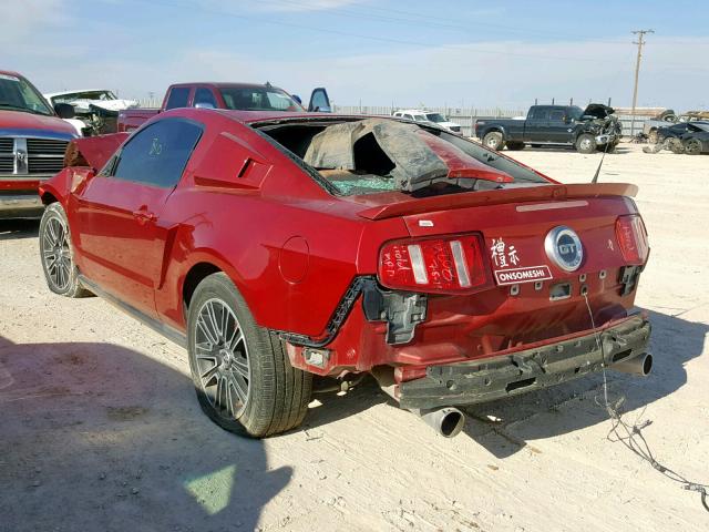 1ZVBP8CH2A5157566 - 2010 FORD MUSTANG GT RED photo 3