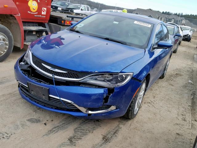 1C3CCCAB2FN588327 - 2015 CHRYSLER 200 LIMITE BLUE photo 2