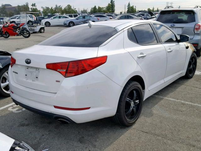 KNAGM4A77D5325028 - 2013 KIA OPTIMA LX WHITE photo 4