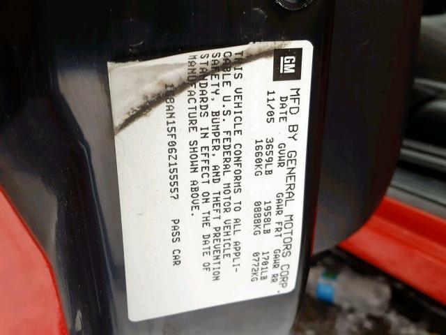 1G8AN15F06Z155557 - 2006 SATURN ION LEVEL RED photo 10