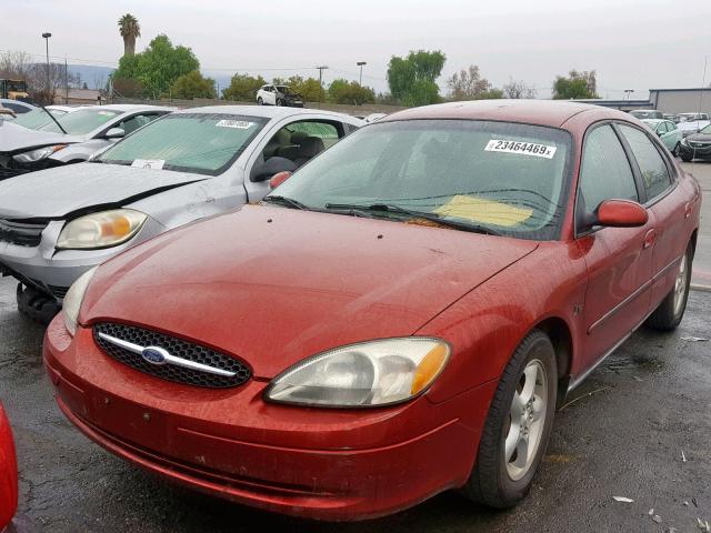 1FAFP5529YA176392 - 2000 FORD TAURUS SES MAROON photo 2