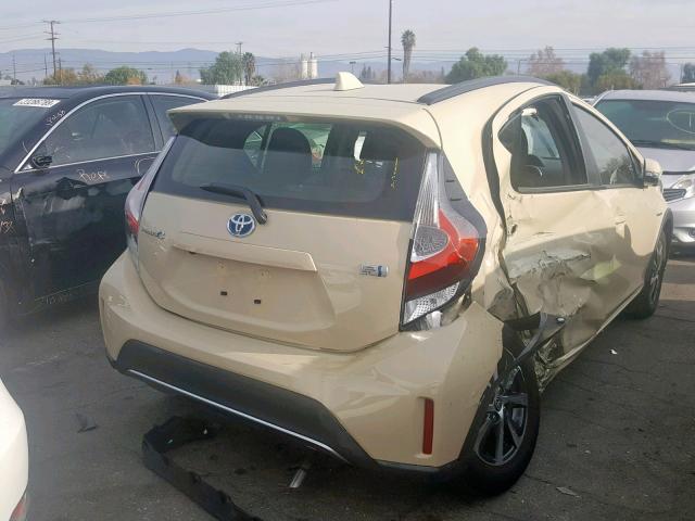 JTDKDTB31J1619319 - 2018 TOYOTA PRIUS C CREAM photo 4