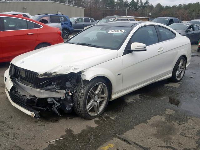 WDDGJ8JB1CF895239 - 2012 MERCEDES-BENZ C 350 4MAT WHITE photo 2