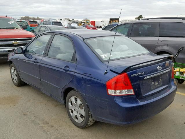 KNAFE121075483443 - 2007 KIA SPECTRA EX BLUE photo 3