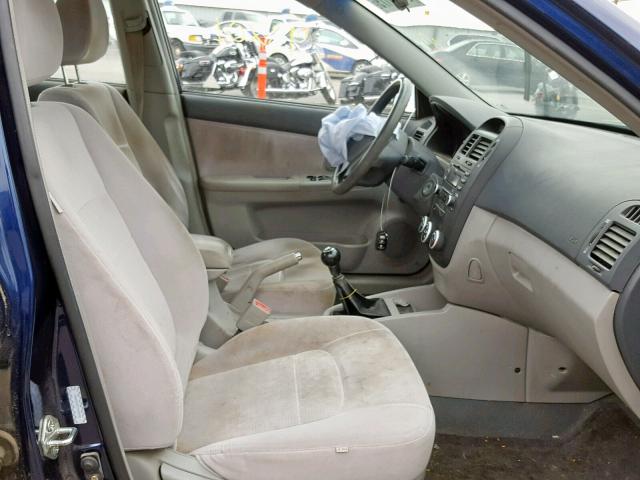 KNAFE121075483443 - 2007 KIA SPECTRA EX BLUE photo 5