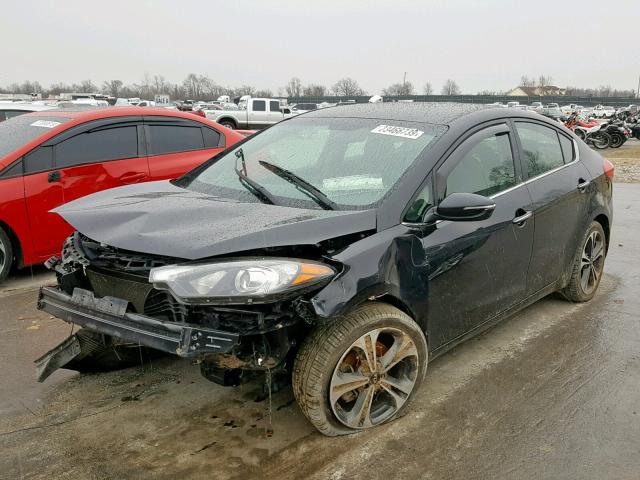 KNAFX4A82E5078370 - 2014 KIA FORTE EX BLACK photo 2