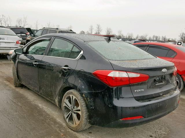 KNAFX4A82E5078370 - 2014 KIA FORTE EX BLACK photo 3