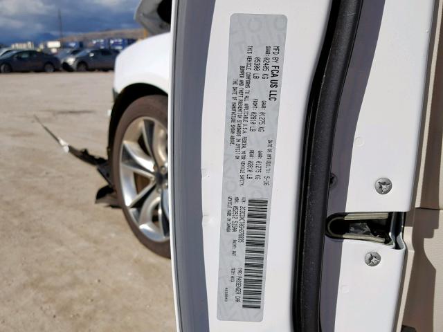 2C3CDXCT0GH276835 - 2016 DODGE CHARGER R/ Ақ фото 10