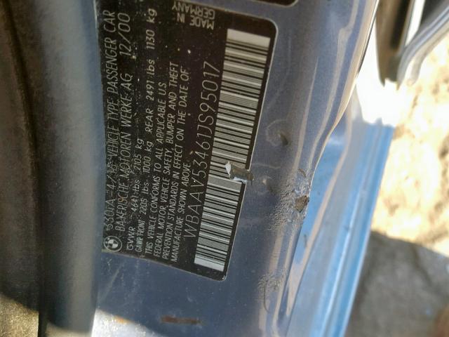 WBAAV53461JS95017 - 2001 BMW 330XI رمادي صورة 10