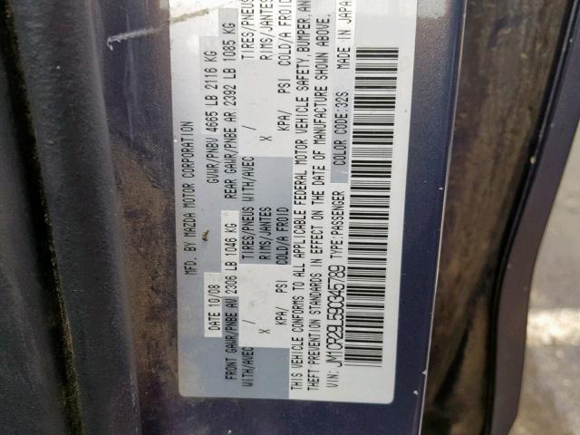 JM1CR29L590345789 - 2009 MAZDA 5 GRAY photo 10