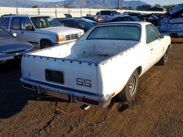 3GCCW80H2FS907219 - 1985 CHEVROLET EL CAMINO WHITE photo 4