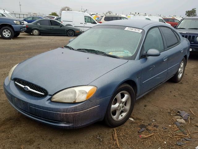 1FAFP5526YG220491 - 2000 FORD TAURUS SES BLUE photo 2