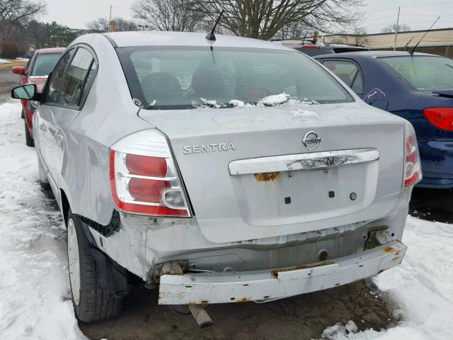 3N1AB6APXAL729630 - 2010 NISSAN SENTRA 2.0 SILVER photo 3