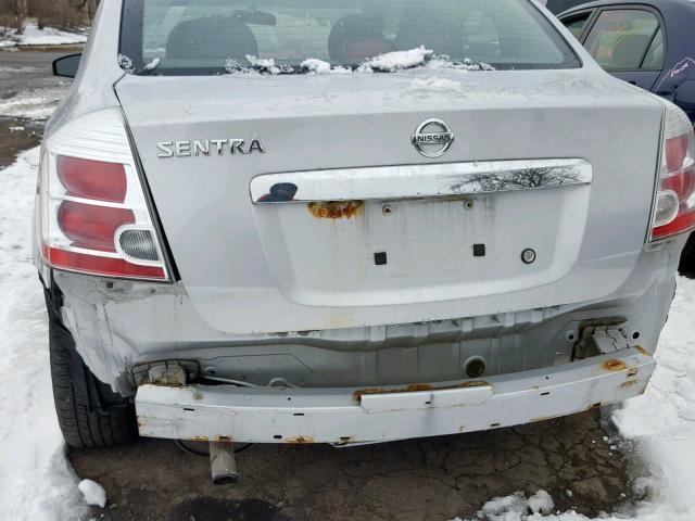 3N1AB6APXAL729630 - 2010 NISSAN SENTRA 2.0 SILVER photo 9