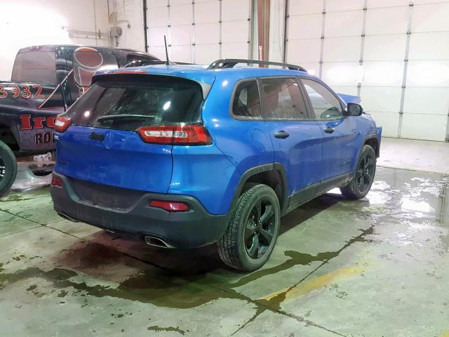 1C4PJMAS9HW631549 - 2017 JEEP CHEROKEE S BLUE photo 4