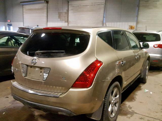 JN8AZ08T36W404753 - 2006 NISSAN MURANO SL TAN photo 4