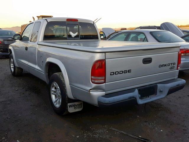 1D7HL12X13S155231 - 2003 DODGE DAKOTA SXT GRAY photo 3