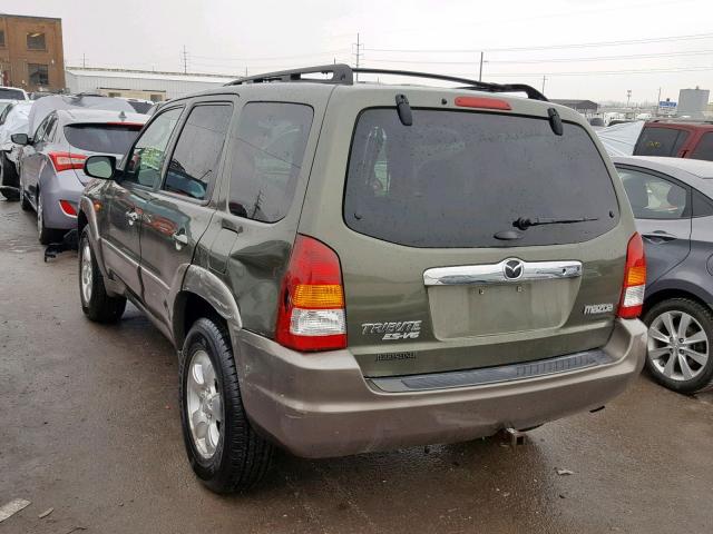 4F2CU081X2KM41771 - 2002 MAZDA TRIBUTE LX GREEN photo 3