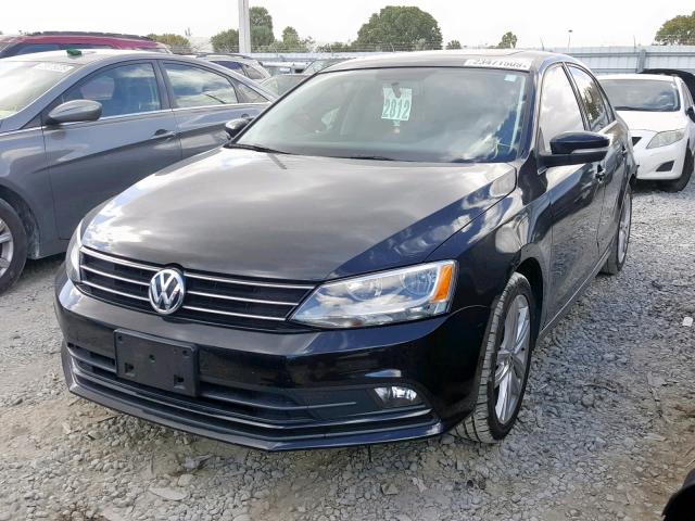 3VWLA7AJ1FM286292 - 2015 VOLKSWAGEN JETTA TDI BLACK photo 2