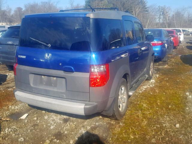 5J6YH28564L038712 - 2004 HONDA ELEMENT EX BLUE photo 4