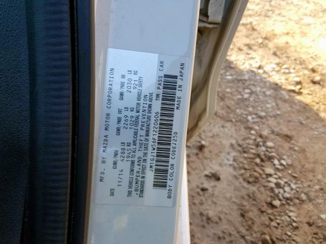 JM1GJ1W56F1220606 - 2015 MAZDA 6 GRAND TO WHITE photo 10