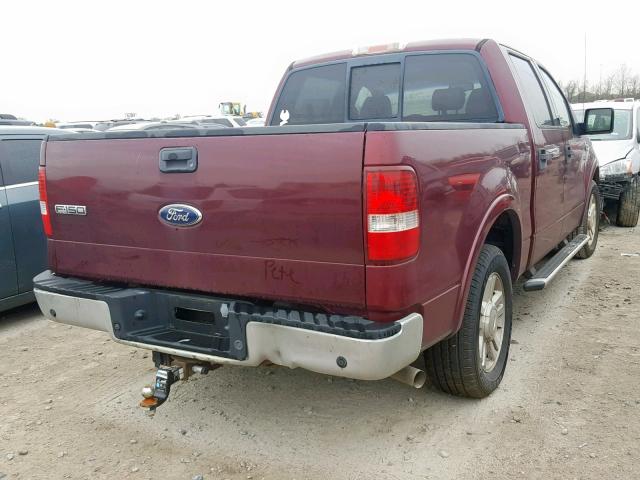 1FTPW12504KA66893 - 2004 FORD F150 SUPER RED photo 4