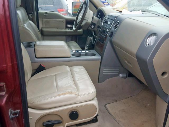 1FTPW12504KA66893 - 2004 FORD F150 SUPER RED photo 5