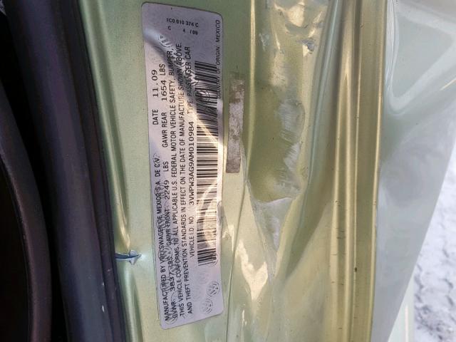 3VWPW3AG9AM010984 - 2010 VOLKSWAGEN NEW BEETLE Yaşıl foto 10