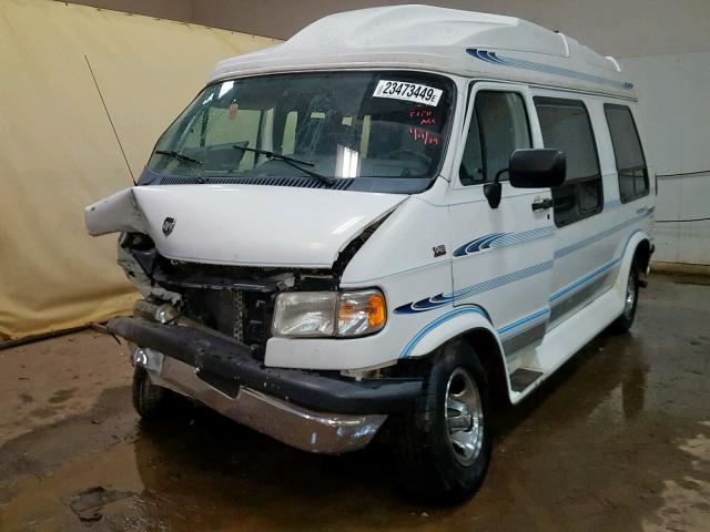 2B6HB21Y7SK564327 - 1995 DODGE RAM VAN B2 WHITE photo 2