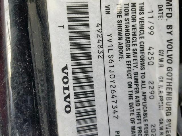 YV1LS61J0Y2647347 - 2000 VOLVO S70 BASE BLACK photo 10