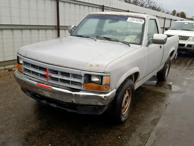 1B7GL26X6MS253856 - 1991 DODGE DAKOTA GRAY photo 2