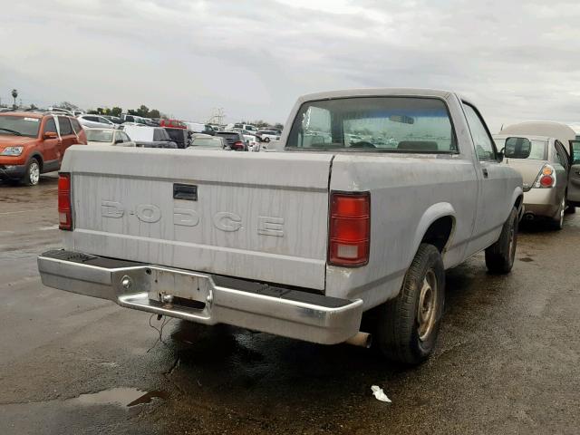 1B7GL26X6MS253856 - 1991 DODGE DAKOTA GRAY photo 4