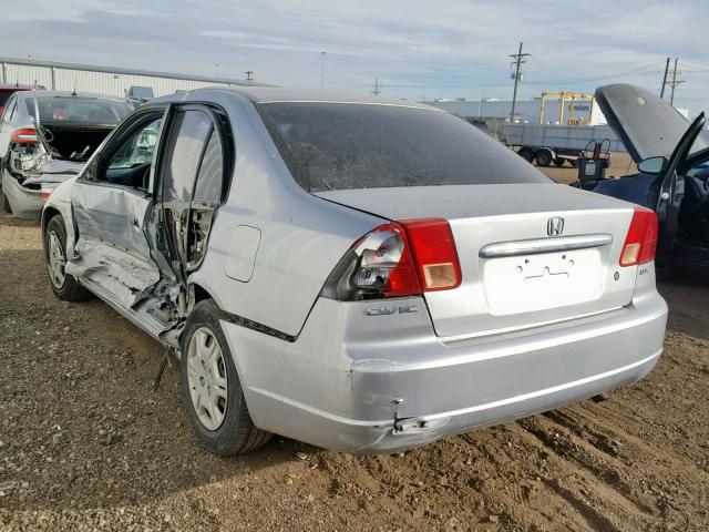 2HGES15241H620090 - 2001 HONDA CIVIC DX SILVER photo 3