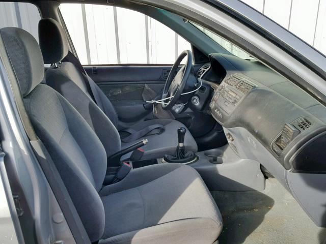 2HGES15241H620090 - 2001 HONDA CIVIC DX SILVER photo 5