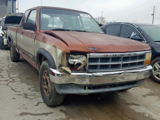 1B7FL23X7NS677970 - 1992 DODGE DAKOTA MAROON photo 1