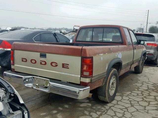 1B7FL23X7NS677970 - 1992 DODGE DAKOTA MAROON photo 4