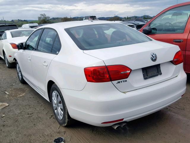 3VW2K7AJ1CM405009 - 2012 VOLKSWAGEN JETTA BASE WHITE photo 3