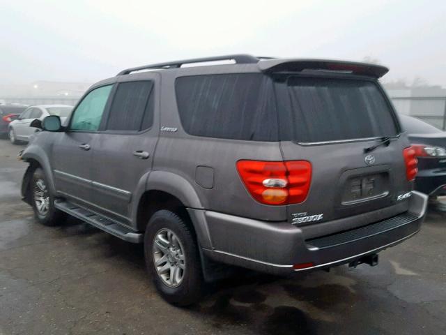 5TDBT48A44S227408 - 2004 TOYOTA SEQUOIA LI GRAY photo 3