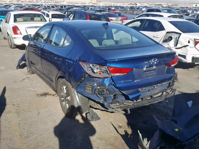 5NPD84LFXJH327995 - 2018 HYUNDAI ELANTRA SE BLUE photo 3