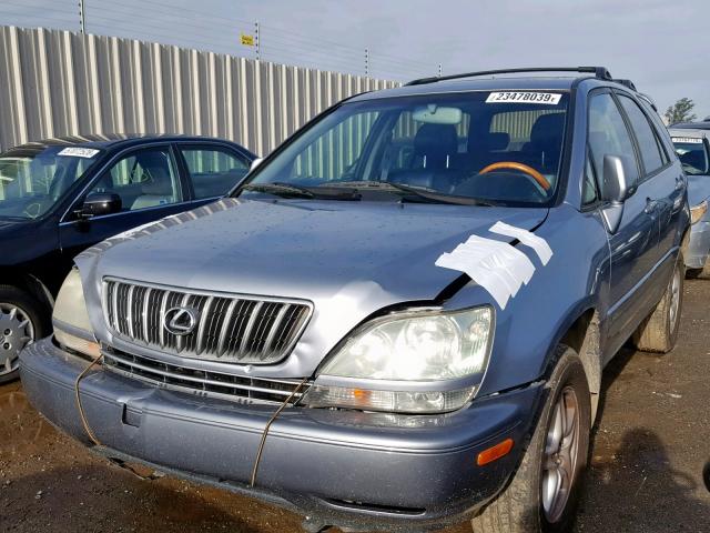 JTJHF10UX20256446 - 2002 LEXUS RX 300 BLUE photo 2