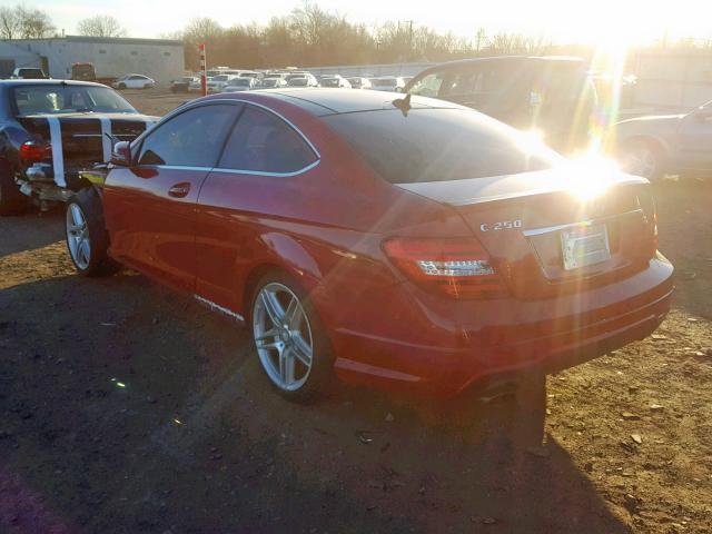 WDDGJ4HB4EG283516 - 2014 MERCEDES-BENZ C 250 RED photo 3