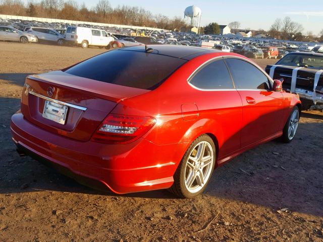 WDDGJ4HB4EG283516 - 2014 MERCEDES-BENZ C 250 RED photo 4