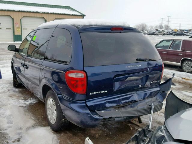 1D4GP45303B130229 - 2003 DODGE CARAVAN SP BLUE photo 3