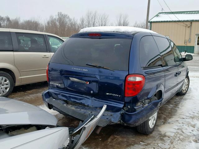 1D4GP45303B130229 - 2003 DODGE CARAVAN SP BLUE photo 4