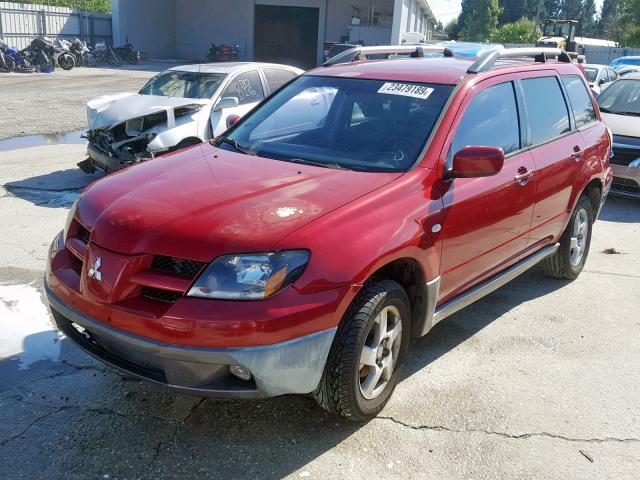 JA4LX41G23U060087 - 2003 MITSUBISHI OUTLANDER MAROON photo 2