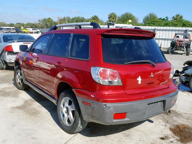 JA4LX41G23U060087 - 2003 MITSUBISHI OUTLANDER MAROON photo 3