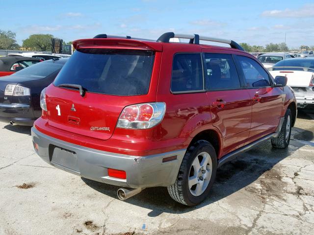 JA4LX41G23U060087 - 2003 MITSUBISHI OUTLANDER MAROON photo 4