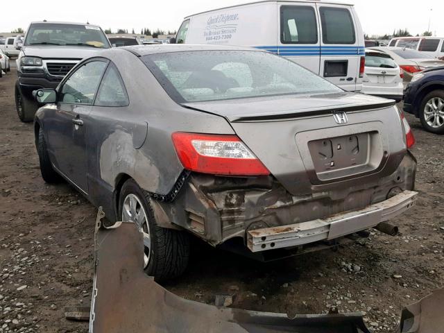 2HGFG12697H562144 - 2007 HONDA CIVIC LX GRAY photo 3