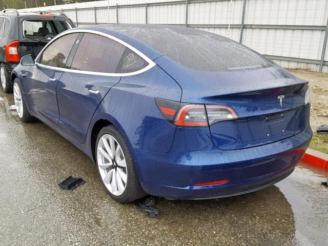 5YJ3E1EA7JF075982 - 2018 TESLA MODEL 3 ლურჯი ფოტო 3